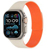 Compatible with Apple Watch S11/S10/Ultra, 98th Gen SE Lychee Pattern Soft Magnetic Silicone Strap. For iWatch S3/2/1 [42mm] orange