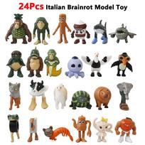 24PCS Italian Brainrot Shark Figures Model Toy,Tralalero Tralala, Tung Tung Tung Sahur Doll, Toys Desktop Decor for Fans Gifts