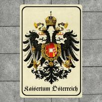 DORA Tin Sign Austria Flag Eagle Coat of Arms Metal Tin Sign Vintage Retro Wall Art Home Bar Garage Decor x Inches 20x30cm（7.8x11.8inch） beige