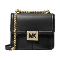 MICHAEL KORS Sonia Small Chain Leather Solid Color Flip Big Logo Leather Shoulder Crossbody Bag Small Women's Pure Black small juoda
