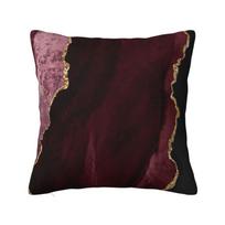 Individualus bordo aukso agato tekstūros prabangus dekoratyvinis pagalvės užvalkalas miegamojo dekoracija geometrinis akmens brangakmenio pagalvės užvalkalas 30x30cm 12x12in