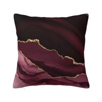 Individualus bordo aukso agato tekstūros prabangus dekoratyvinis pagalvės užvalkalas miegamojo dekoracija geometrinis akmens brangakmenio pagalvės užvalkalas 30x30cm 12x12in