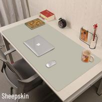 Silicone Ultra-Large Desk Mat - Odorless, Waterproof, Mildew-Proof, Stain-Resistant, and Easy-to-Clean. pilkšvai balta