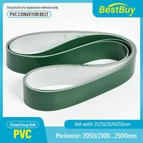 Pramoninis PVC konvejerio juosta, pritaikoma, 25-50 mm pločio, 2050-2500 mm perimetro, efektyviam medžiagų tvarkymui 2150mm-Green
