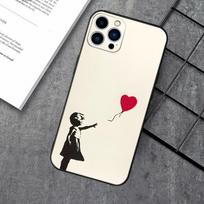 Gatvės meno Banksy grafičių telefono dėklas Apple iPhone 15,14,13,12,11,XS,XR,X,8,7,Pro,Max,Plus,mini Silikoninis juodas dangtelis iPhoneX gray