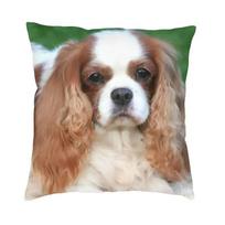 Cavalier King Charles Spaniel Luxury Pillow Cover Home Decorative Dog Animal Cushions For Sofa Double Sided Print Chair Cushion Peach skin 40*40(CM)-1Pcs