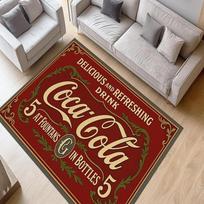 Raudona Juoda Taškinė Coca Cola Logotipo Neslystantis Grindų Kilimas Retro Vintage Gėrimų Prekės ženklo Plaunamas Vidaus Svetainės Miegamojo Dekoro Plotas Kilimas 40x60cm( 15x23in ) gray