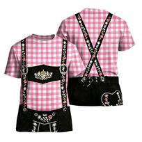 Vyriški trumpomis rankovėmis marškinėliai su retro raštu Oktoberfestui, kasdieniam vasaros dėvėjimui XXL violetinė