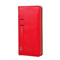 Magnetinis odinis dėklas Samsung Galaxy S25 S23 Plus S22 S20 Ultra, Atverčiamas piniginės tipo dėklas Galaxy S24 S21 A73 5G, Su stoveliu A14 5G raudona