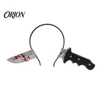 Soft Foam Knife Headband Fake Through Head for Adult, PU Horror Trick or Treat Favors Headwear Prop, Funny Halloween Costume Accessory Party juoda
