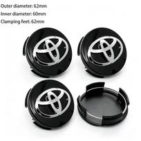 4pcs 57MM 62MM Car Wheel Hub Center Cap Badge For Toyota RAV4 LEVIN Hilux Aygo Yaris Ractis Corolla Camry CHR Auris Tacoma WY0 black