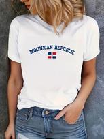 Dominican Republic Flag T-shirt M brown