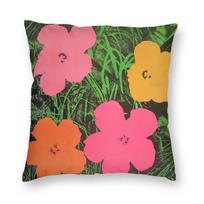 Andy Warhol Flowers Square Pillowcase Polyester Linen Velvet Creative Zip Decor Pillow Case Car Cushion Cover Wholesale 30cmx30cm(12x12Inch) black