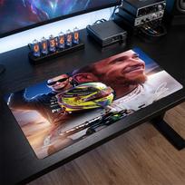 Lewis Hamilton Pattern Mousepad Anti?Slip Rubber Desk Pad For Gaming Working Desktop Decoration 30cmx60cm（11.8x23.6inch）