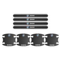 8PCS Carbon Fiber Car Door Bowl Handle Protective Sticker For BMW 3 5 7 Series G11 G12 G30 G31 G32 G07 X3 X4 X5 X6 X7 Accessory gray