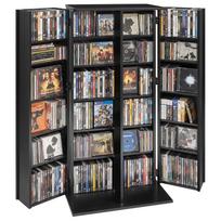 VEVOR Medijos laikymo spintelė, 6 pakopų DVD lentyna organizatorius, 610 x 368 x 1270 mm Daugialypės terpės laikymo organizatorius CD, DVD, knygoms, žaidimams 61 x 36.8 x 127 cm juoda