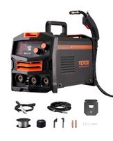 VEVOR MIG Welder, 130Amp Synergic Mig Welding Machine, Gasless Flux Core Welder Machine 33 x 16 x 23 cm