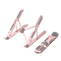 6 level Adjustable Laptop Stand Portable Aluminum Alloy Laptop Stand Foldable Non slip Notebook Holder Rose Gold rožinio aukso spalvos