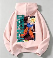 Dragon Ball Retro Autumn/Winter Children's Comfortable Hooded Sweatshirt - Cool Goku Anime Big-Size Warm Pullover Sweatshirt 160 blue