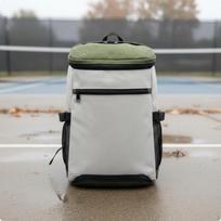 Tennis Racket Backpack WaterResistant Zippered Athletic Bag for Everyday Transport Green Grey Backpack
