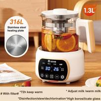 Xiaomi 1.3L Smart Health Pot Home Electric Kettle Multi-function Tea Brewer Office Glass Flower Teapot Kettle Automatic Keep Warm 220V EU