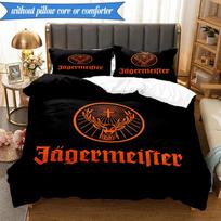 3PCS Jägermeister: The Spirit Of Tradition Bedding Set 2D Printing (Includes 1 Duvet Cover + 2 Pillowcases Coreless), Bedroom decor,Fan gift 140cmx210cm gray