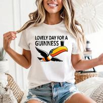 Lovely Day For A Guinness Unisex T‑Shirt Retro Beer Vintage Party Night Graphic L beige