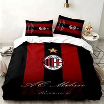 AC Milan 3 dalių komplektas Puikiai tinka miegamajam patogus patalynės komplektas apima antklodės užvalkalą ir du užvalkalus Idealus gimtadienio ar Kalėdų dovanai 140cmx210cm