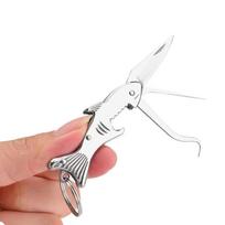 Shark Shaped Fruit Cutter Tooth Crochet Pocket Cutter Portable Folding Cutter Keychain  Outdoor sidabras