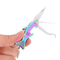 Shark Shaped Fruit Cutter Tooth Crochet Pocket Cutter Portable Folding Cutter Keychain  Outdoor spalvota