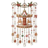 Christmas Acrylic Hanging Decoration with Colorful Artwork and Clear Faceted Pendants for Daytime Holiday Displays