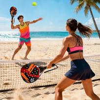 Beach Tennis Racket Portable Sturdy Accessories for Beginner Sport Men Women brown