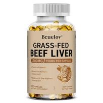 Bcuelov Jaučio kepenų papildas iš žolės lesintų galvijų, 1500 mg (750 mg kapsulėje), 120 kapsulių 120 Capsules