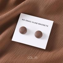 Cross-Shaped Round Magnetic Brooch: Colorful Safety Pin for Silk Scarves, Anti-Exposure, Available in 54 Colors, 2-Pack brown