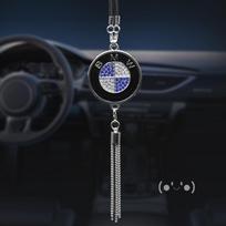 Automobilio galinio vaizdo veidrodžio pakabukas Ženklelis Deimantais puoštas pakabukas Lipdukas BMW 1 3 4 5 serijai X3 X5 X7 G30 G32 G01 G02 G05 sidabras