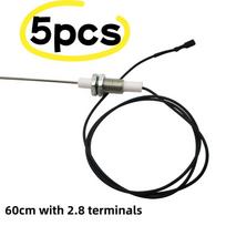 1/5Pcs 60/90Cm Ceramic Electrode Ignition For Gas Fireplace With Two Fixing Nut M10 Spark Ignition Flame Sensor as the picture