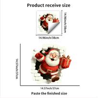 Santa Claus Christmas Wall Sticker with Removable Backing - Ideal for Home, Living Room and Bedroom Wall Decorations beige