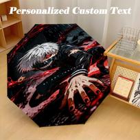 Portable Auto Folding Umbrella,Tokyo Ghoul 8 Rib Waterproof Umbrella For Camping Commute Three-fold umbrella