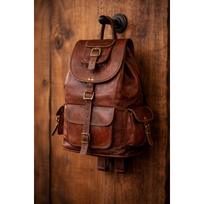 Krepšys ožkos odinė kuprinė kuprinė nešiojamasis kompiuteris Vintage Brown Travel Men 16" x 8" x 8" ruda