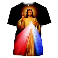 Anime God 3D spausdinimo marškinėliai Jesus Casual Streetwear Vyriški Harajuku Fashion Camisetas Hombre O-Neck Top marškinėliai S orange