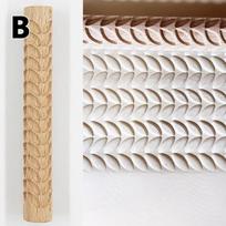 Medžio tekstūros kočėlas Meninis reljefinis raštas „Pasidaryk pats“ Europos retro gėlių langas Reljefinis sausainių kočėlas kepimui 3D forma 15cm x 2cm
