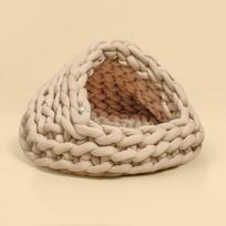 Megztas šunų ir kačių namelis visiems sezonams Patogus ir uždaras Tinka katėms Augintinio katės namelis Augintinių reikmenys Didelės talpos Bottom diameter 30cm brown