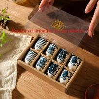 Japoniškų keraminių sakės puodelių rinkinys Namų ūkio sakės dozatorius Sushi restorano gėrimo įrankiai Degustaciniai puodeliai Dovanos draugams brown