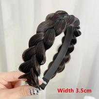 „Lazy Wig Twist“ galvos juostos moterims Plaukų kaulai Plaukų juostos Rankų darbo Retro galvos lankelis Plaukų formavimas Galvos apdangalų priedai black