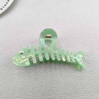 Y2K Colorful Fishbone Hair Claw Creative Personality Shark Clips Fish Barb PVC Crab Hair Clip Hair Accessories for Women beige
