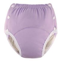 Grynos medvilnės plaunamos suaugusiųjų sauskelnės-kelnaitės - Kvėpuojančios, nepralaidžios, reguliuojamos inkontinencijos apatinės kelnaitės pagyvenusiems XXL (2.1-3.2 ft, 150-200 lbs) šviesiai violetinė spalva