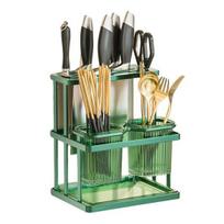 Chopstick Knife Holder Storage Organizer Utensil Cutlery Caddy Large Capacity žalia