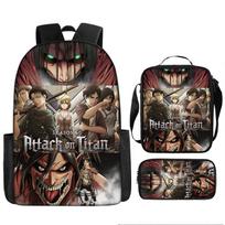 Attack Giant Pradinės mokyklos kuprinė 3 dalių rinkinys 17 inch backpack black