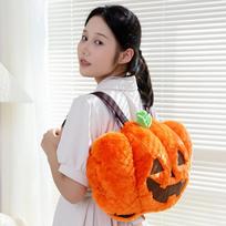 New Pumpkin Backpack Action Figure Ghost Cane Super Soft Dolls Vegetable Series Bag ThrowPillow Toys Girls Halloween Gifts Decor see choice option gray