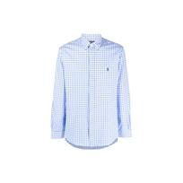 Polo Ralph Lauren SS23 Plaid Button-Down Collar Long Sleeve Shirt Men Shirts Blue 710867327-001 L white